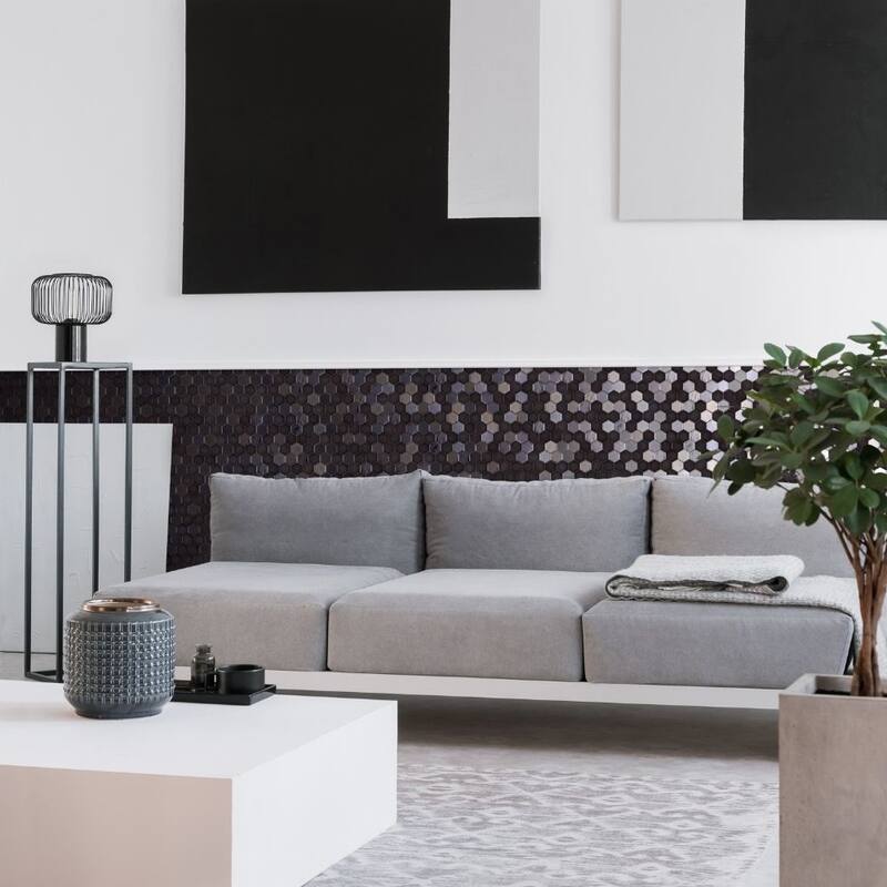 The Tile Life Eterna Hex 2x2 Opi Black Glass Mosaic Floor, Backsplash & Wall Tile