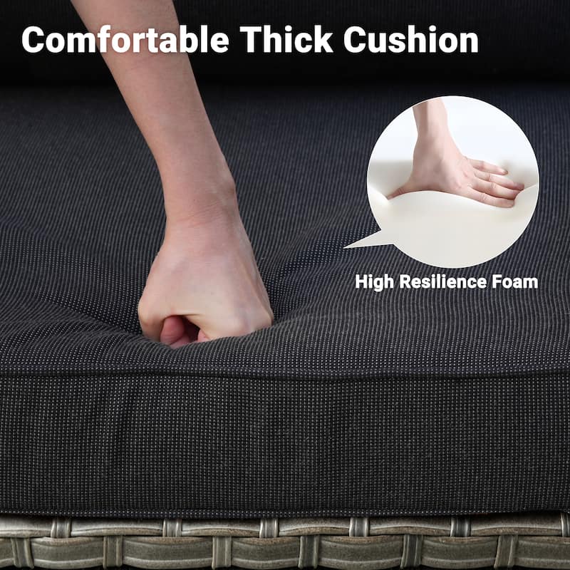 OVIOS 5-Piece Outdoor Wicker Patio Conversation Set