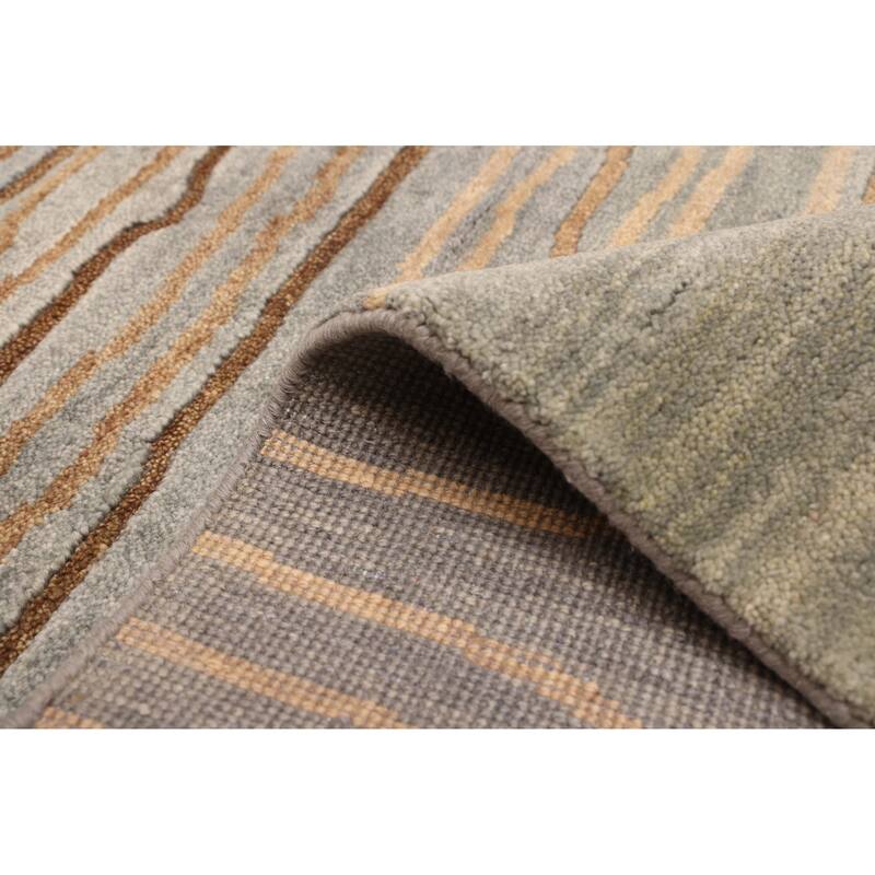 ECARPETGALLERY Hand-knotted Peshawar Ziegler Grey Wool Rug - 5'1 x 7'1