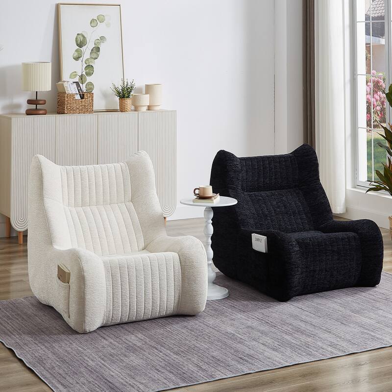 Bean Bag Chair for Adults - Oversized Comfy Lazy Floor Sofa (Black)