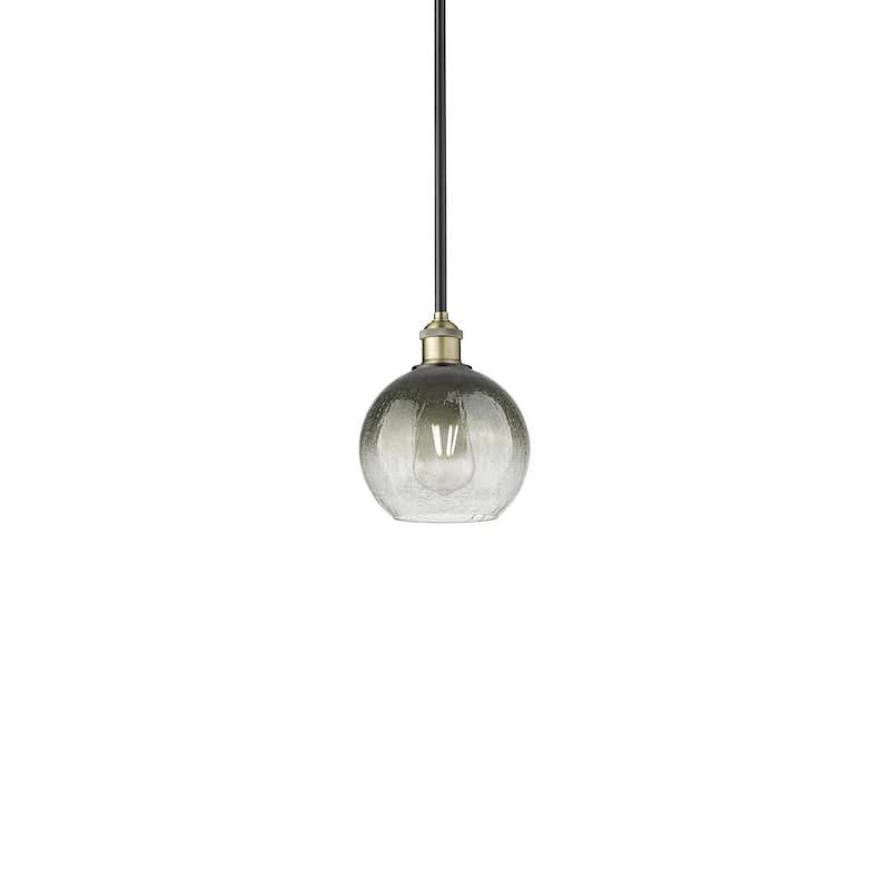 Innovations Lighting 616-1S-10-8 Brookhaven Globe Pendant Brookhaven - Black Antique Brass / Slate