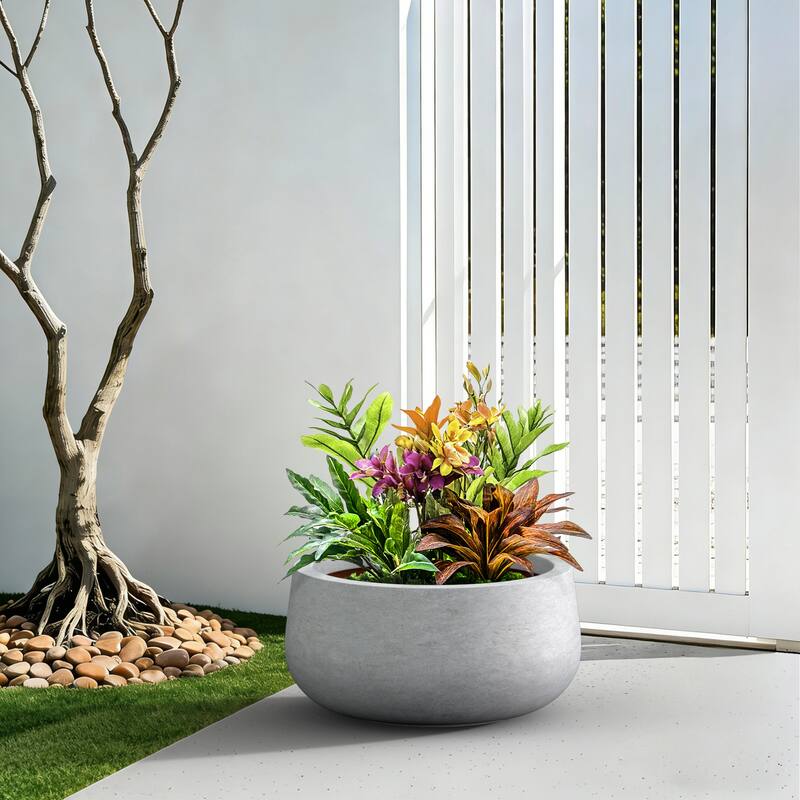 Concrete Round Planter / Pot Indoor & Outdoro Planter Bowl