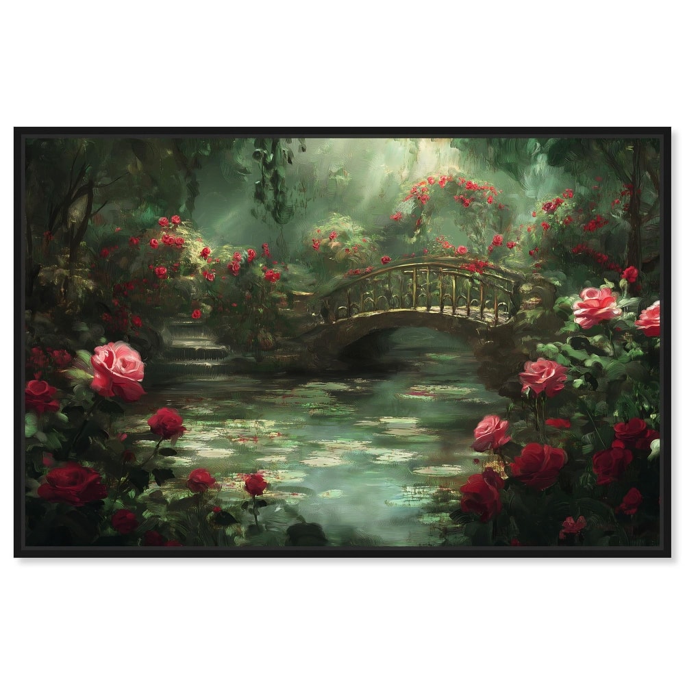 Rose Garden Bridge Canvas by Art Remedy