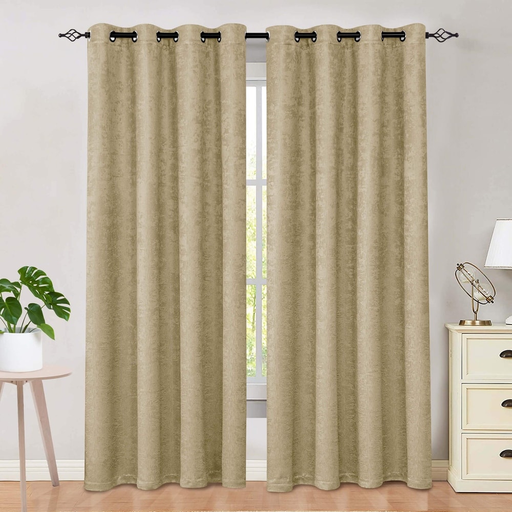 Subrtex Blackout Curtain Solid Thermal Window Drapes Panel Pair
