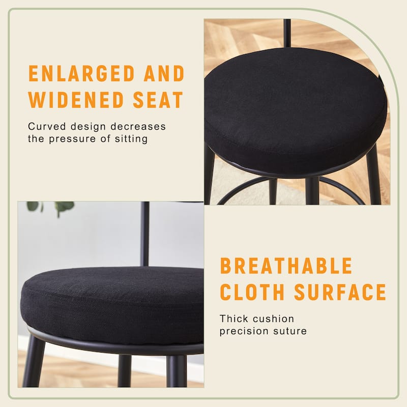 Fashionable and Comfortable - Two Sets of Ergonomic High Legged Bar Chairs,With White Fabric Cushions