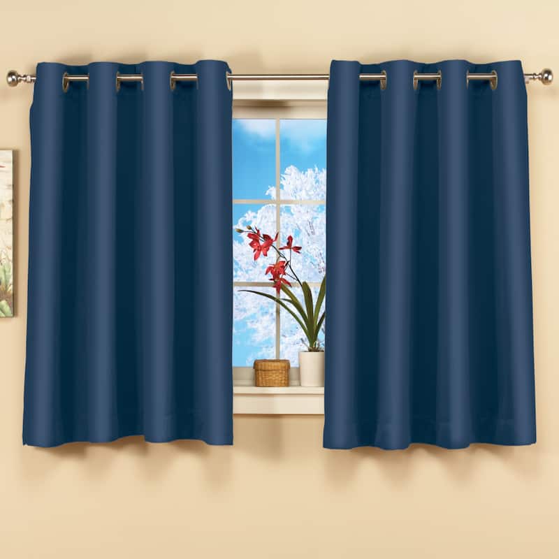 Short Blackout Window Curtain Panel with Easy Open-Close - Navy - 56" x 54" - 54 Inches