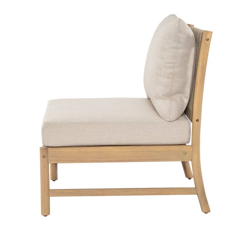 Christopher Knight Home - Modern Outdoor Solid Acacia Wood 3-Seater Sofa Set with Coffee Table - 3 - Seater