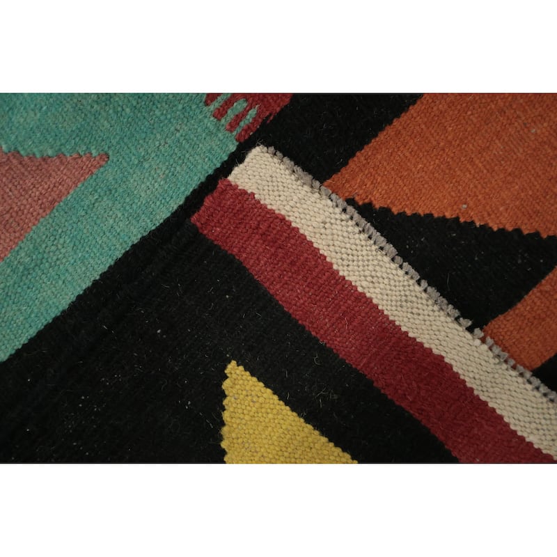 Hand Woven Oriental 100% Wool Carpet Southwestern Tribal Red Kilim Area Rug - 13' 0'' X 9' 9''
