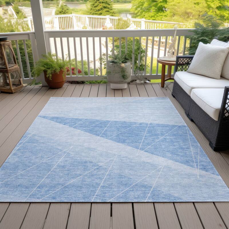 Machine Washable Indoor/ Outdoor Chantille Modern Prism Rug