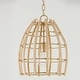 preview thumbnail 4 of 3, Wren 1-light Matte Brass Small Pendant w/ Handcrafted Rattan