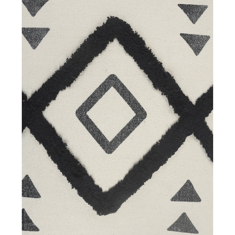 Sevita Avant-garde Natural/Black Diamond Cotton Throw Pillow, Set of 2