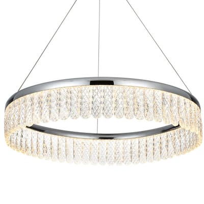 Elegant Lighting 2060D24 Rune 24" Wide LED Ring Chandelier - 2087