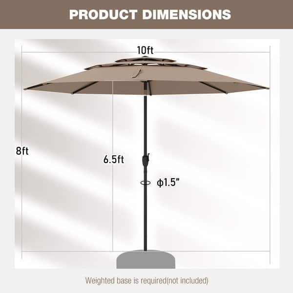 1/2 umbrella patio 9x12ft 2-Tier Outdoor Solar LED Cantilever Patio Umbrella Best Choice Products