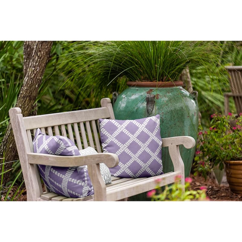 Leaf Plaid Indoor/Outdoor Throw Pillow