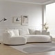 preview thumbnail 20 of 59, Contempory Curved L-Shaped Sectional Sofa with Chaise – Extra Wide White Upholstered Luxury Lounge