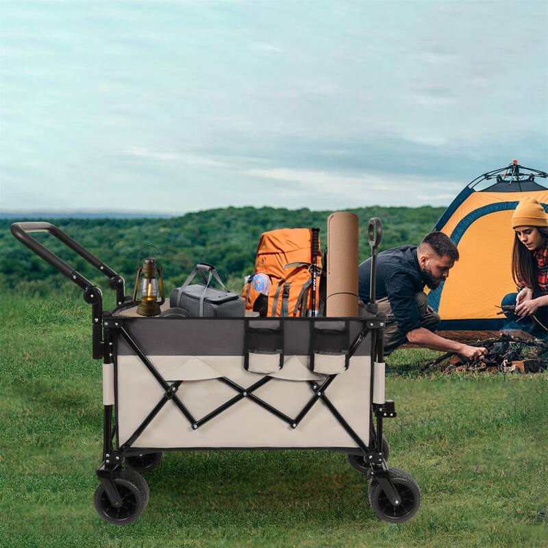 Heavy-Duty Folding Wagon Cart with 360° All-Terrain Wheels