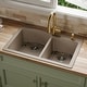 preview thumbnail 16 of 17, Karran Drop-In Quartz 33 in. 1-Hole 60/40 Double Bowl Kitchen Sink Kit