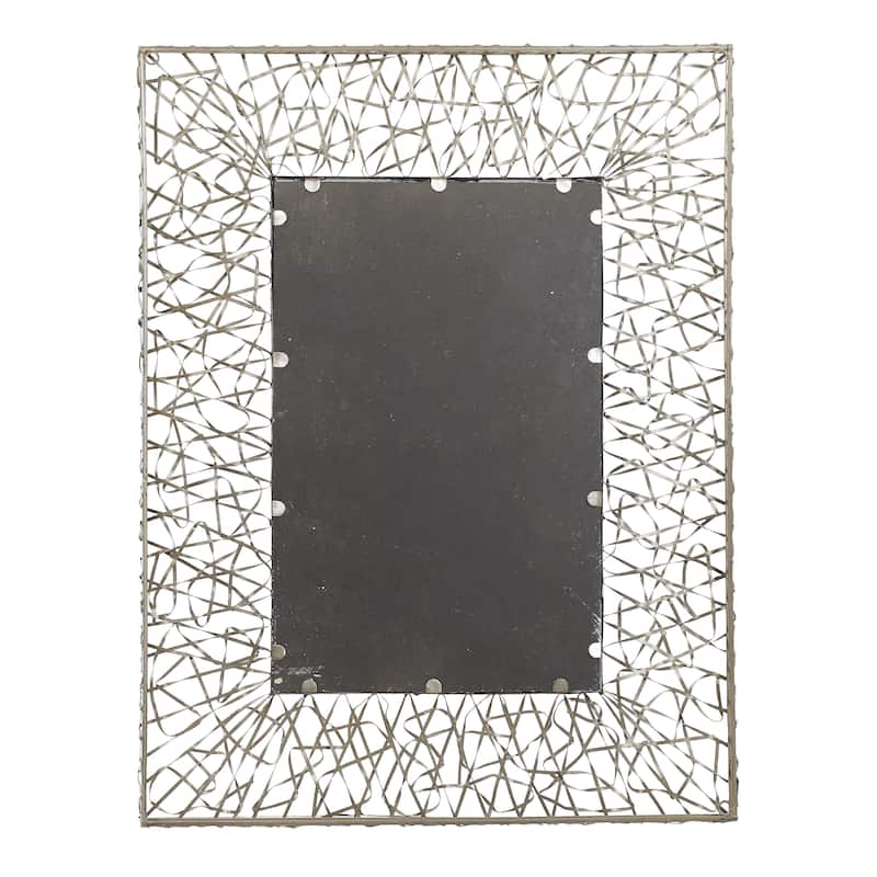 Metal Ribbon Wall Mirror - Silver - Roche River Decor