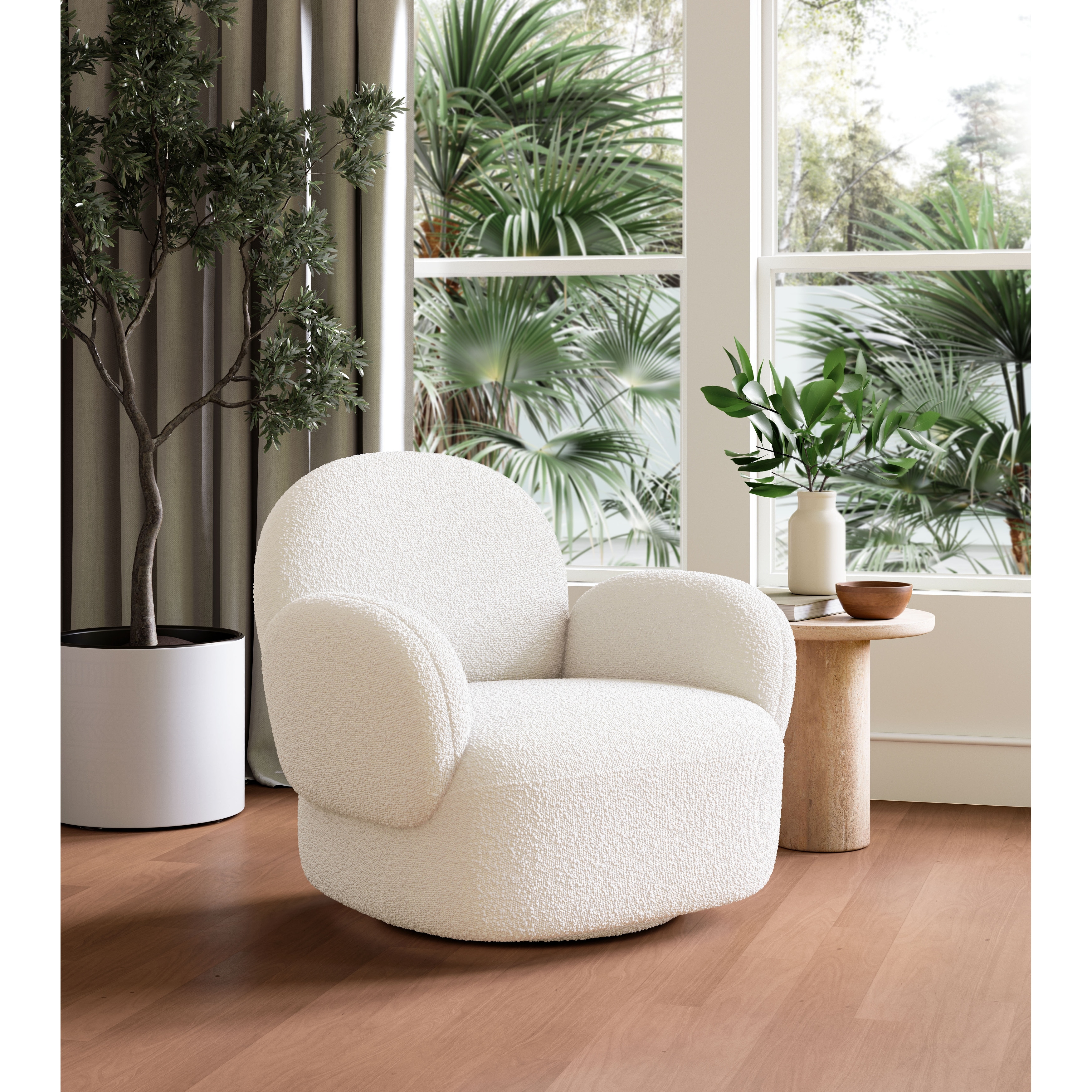 Pilka Swivel Chair White