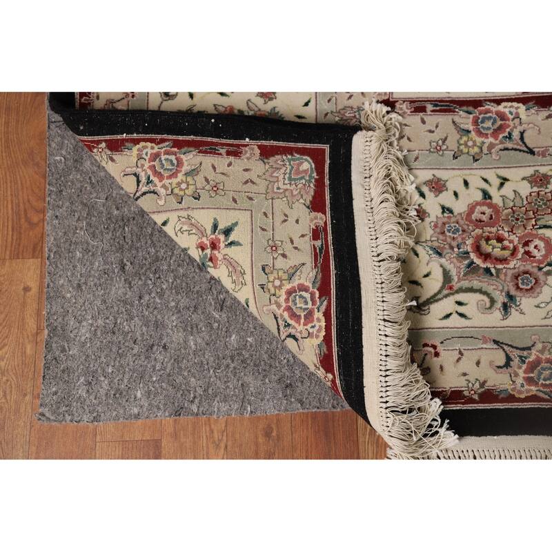 Black Aubusson Chinese Vintage Large Rug Hand-Knotted Wool Carpet - 10'3" x 14'1"