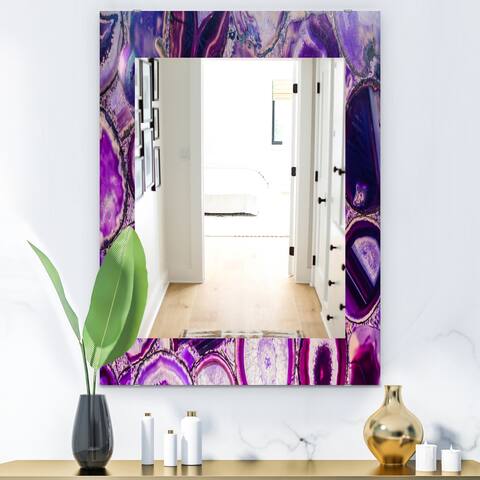 Designart 'Marbled Geode 9' Mid-Century Mirror - Printed Wall Mirror