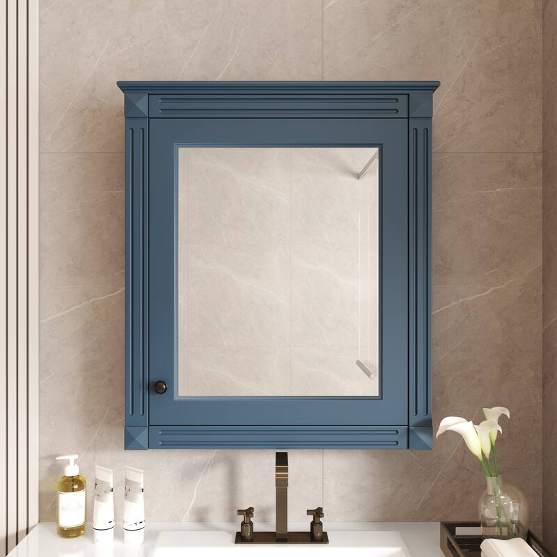 24'' x 27'' Wall Mounted Bathroom Storage Cabinet with Mirror, Medicine Cabinet with Height Adjustable Shelf