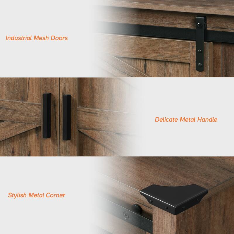 Sliding Barn TV Stand Entertainment Center for 75" TV