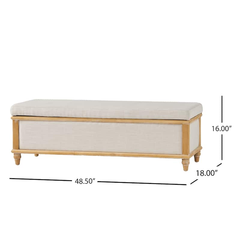 Abilene Fabric Storage Ottoman Bench by Christopher Knight Home