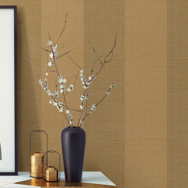 Advantage Yue Ying Light Brown Grasscloth Wallpaper - 36in x 288in x 16.025in