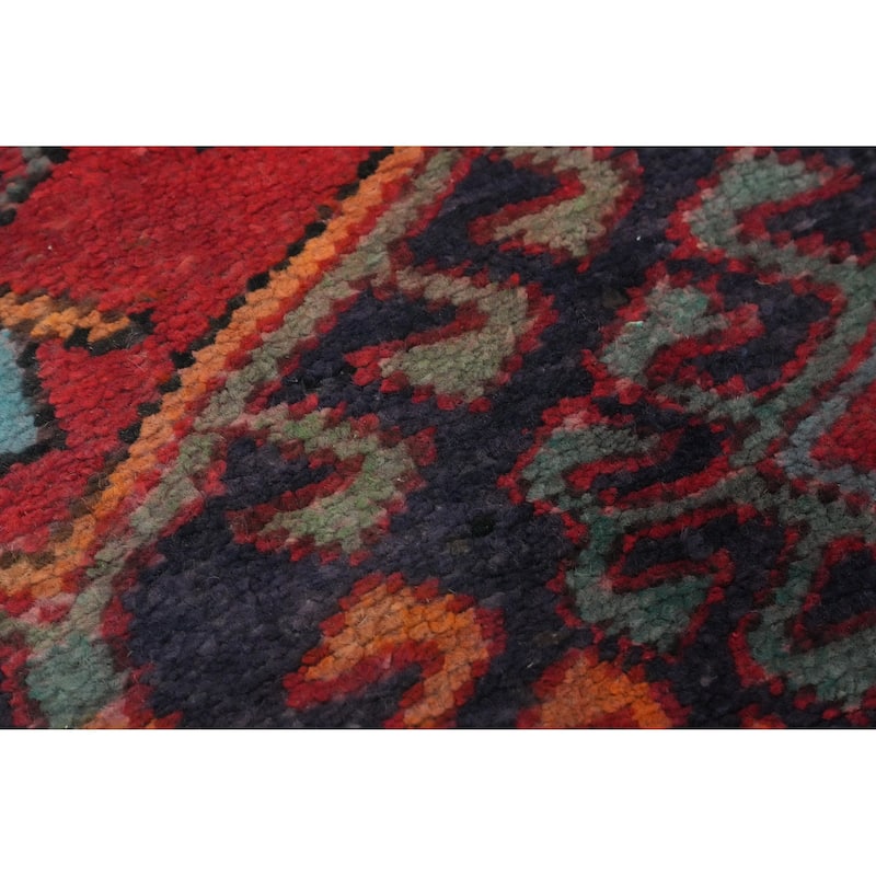 Hand Knotted Oriental 100% Wool Carpet Traditional Tribal Navy Blue & Blues Ardebil Runner Rug - 10' 0'' X 3' 2''