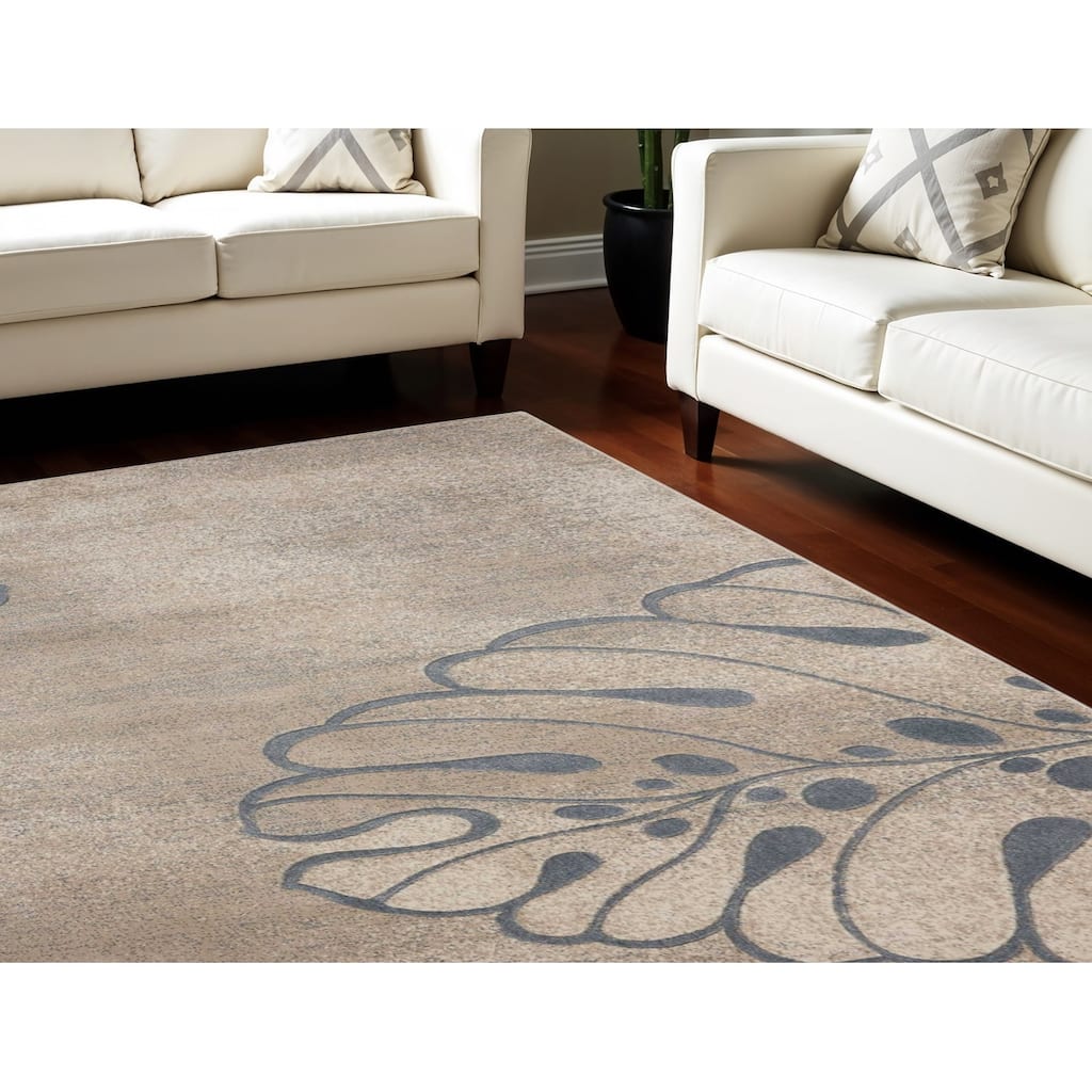 Fekor Power Loomed Modern Non Skid Stain Resistant Area Rug By HomeRoots - 153' X '111' X '0.5