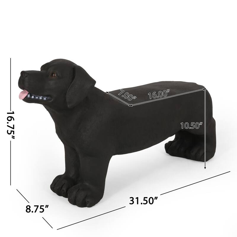 Hyrum Outdoor Cast Stone Outdoor Labrador Dog Garden Bench by Christopher Knight Home