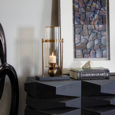 Gold Metal Modern Abstract Candle Holder