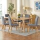 preview thumbnail 7 of 13, Orrin Mid-Century Modern 7 Piece Dining Set by Christopher Knight Home Natural Oak + Dark Gray
