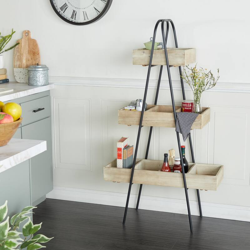 Wood Indoor Outdoor 3 Tier Plantstand - Brown - Roche River Decor