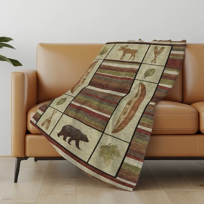 Premium Machine Washable ASB143 Lake Lodge Sherpa Throw Blanket