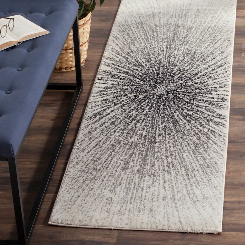 SAFAVIEH Evoke Juli Abstract Boho Burst Rug - 2'2" x 7' - Black/Ivory