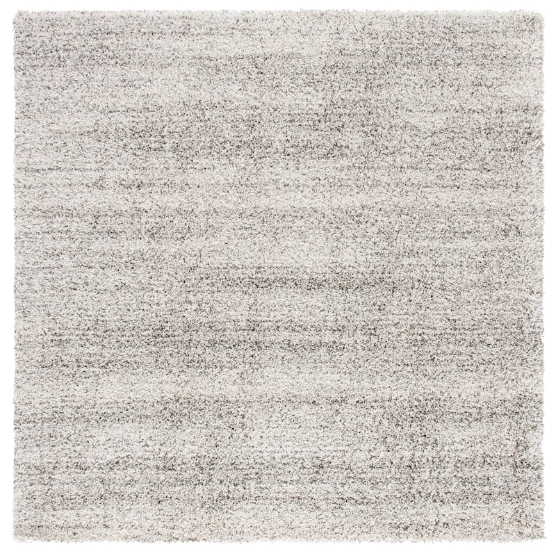 SAFAVIEH Hudson Shag Justine Modern 2-inch Thick Rug - 7' Square - Ivory/Grey - Square