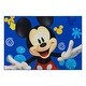 preview thumbnail 1 of 2, Licensed Disney Mickey Mouse Blue Splash Full Color Digital Printed Indoor Non-Slip Area Rug, 4x6 - 4' 6" x 6' 6"