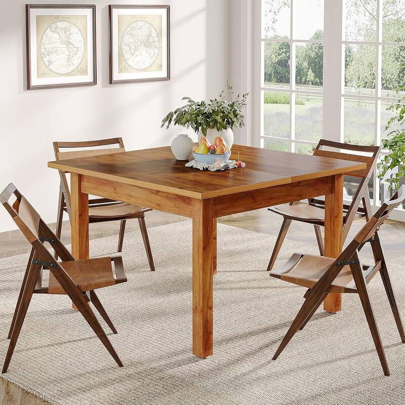 39.4 Inches Square Dining Table Solid Modern Wood Kitchen Table for Dining Room/Living Room Seats 2-4 - Brown