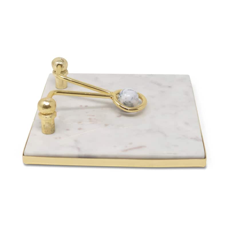 Square Napkin Holder with Clear Ball - 7.5"