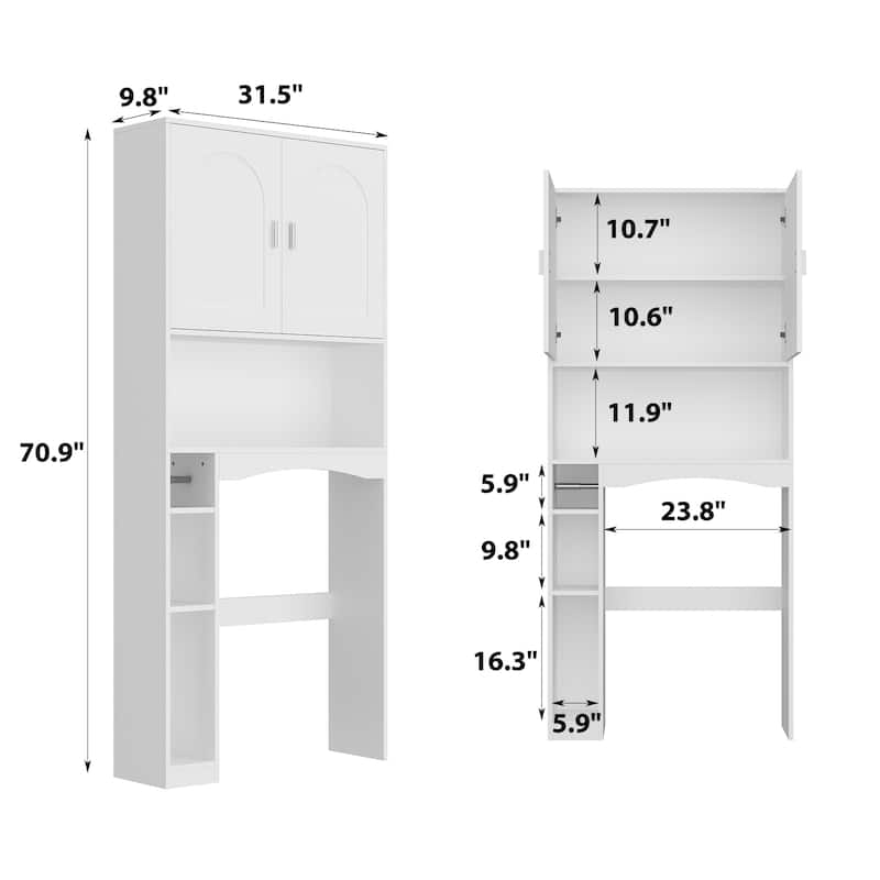 Over The Toilet Storage Cabinet, Toilet Organizer Rack, Bathroom Shelf