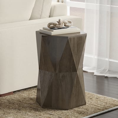 WyndenHall Jerome 16 inch Wide Solid Mango Contemporary End Table & Fully Assembled - 16"W x 16"D x 22"H