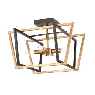Elk Home Bridgette Matte Black Metal 4 Light Semi Flush Mount