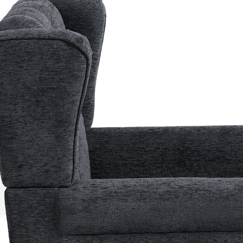 Modern Button Tufted Wingback Accent Chair Upholstered Armchair
