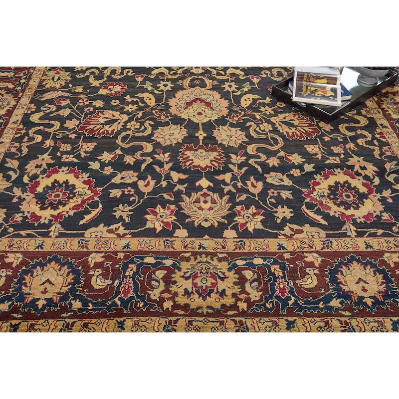 EXQUISITE RUGS ONE-OF-A-KIND Rare Antique Weave Agra Hand Knotted Brown Rug - 10'x14'3" - 10'0"x14'3"