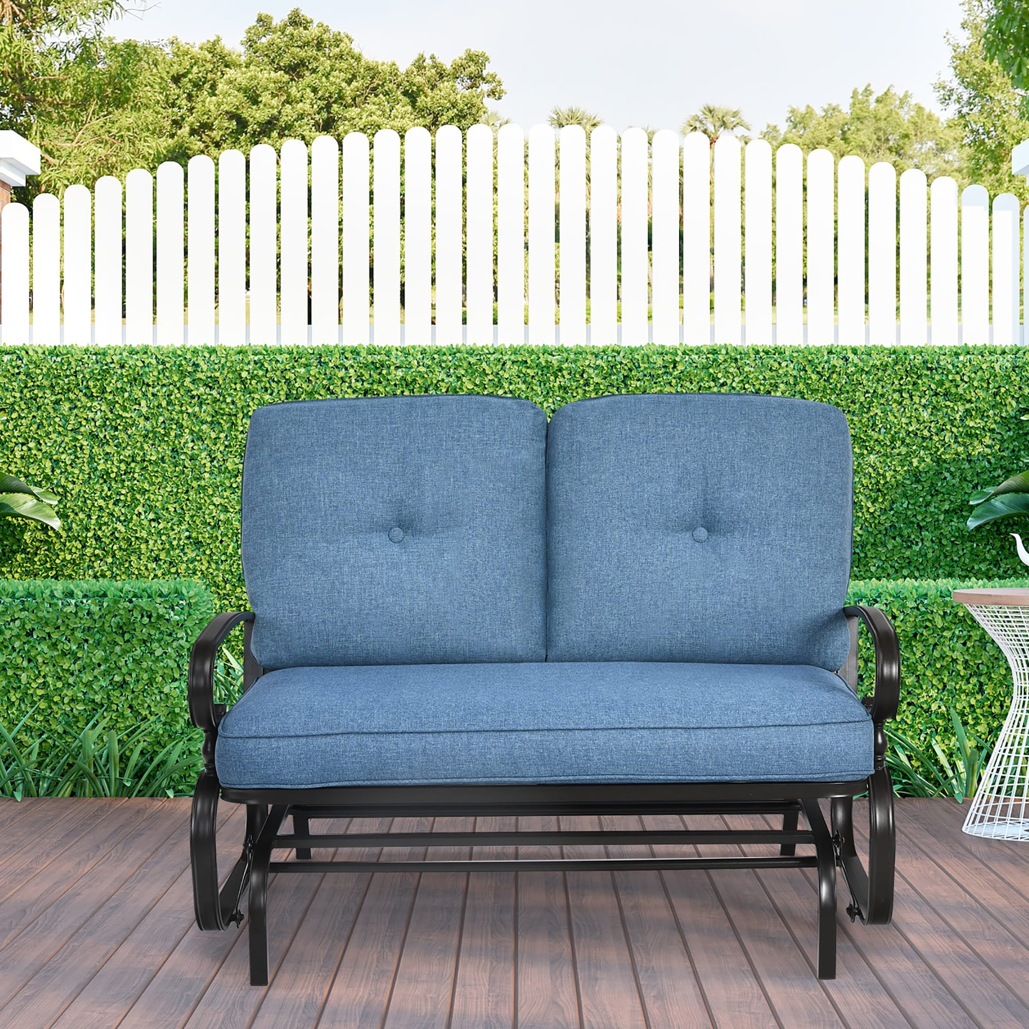 Costway 2 Person Outdoor Swing Glider Chair Bench Loveseat