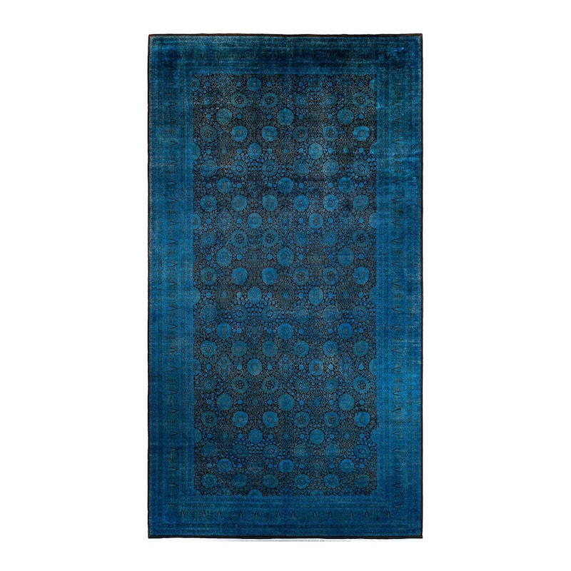 Overton Handknotted Wool Vintage Inspired Contemporary Overdyed Orange Area Rug - 18' 2" x 9' 3"