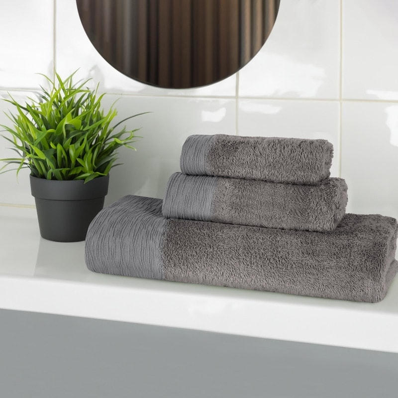 Superior Sierra Rayon From Bamboo Cotton Blend 3 Piece Bathroom Towel Set