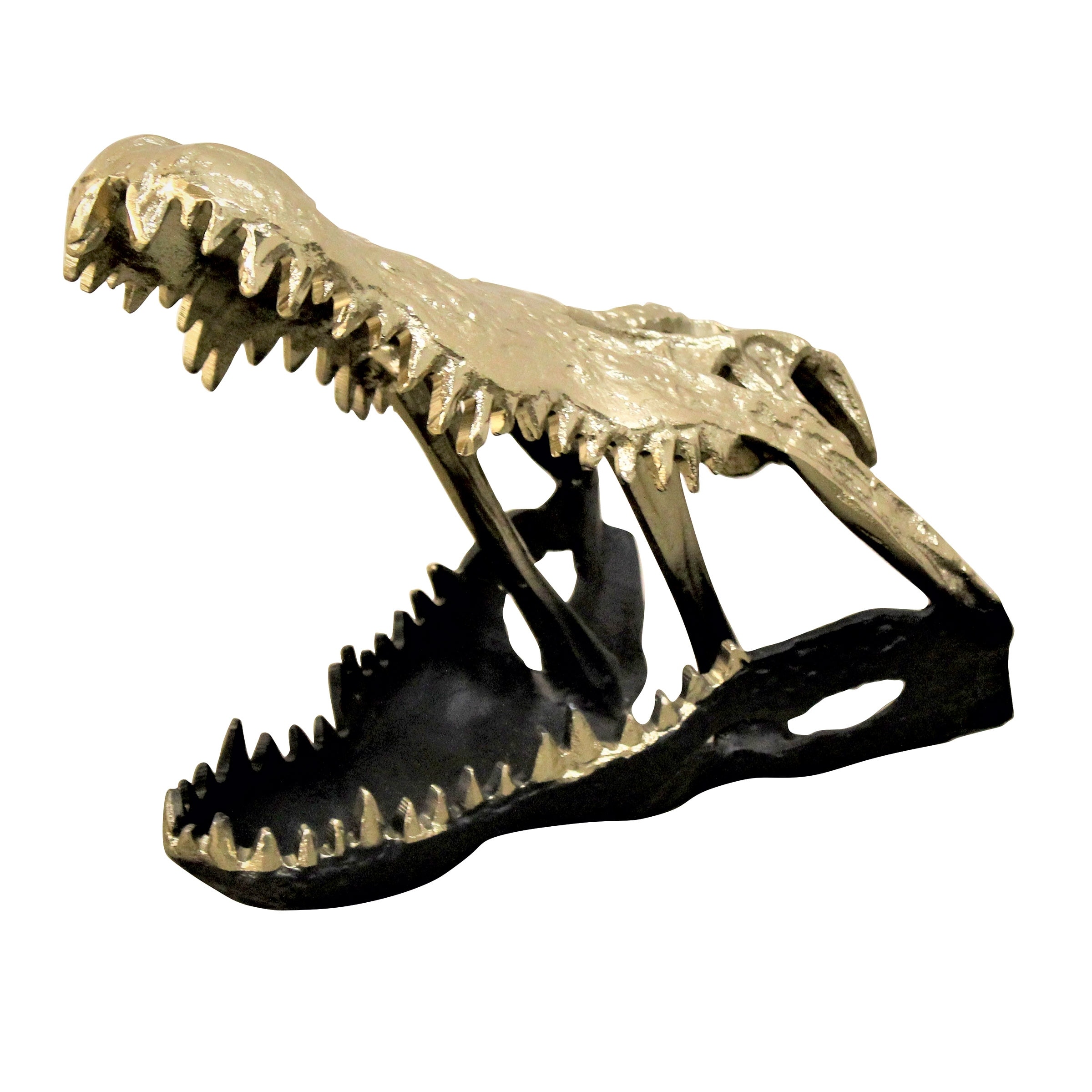 StyleCraft Menagerie Gilded Crocodile Skull - Champagne Gold